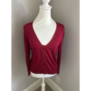 Women's Lavia 18 Red Pink Sweater Made In Italy 100%‎ Cotton Size M